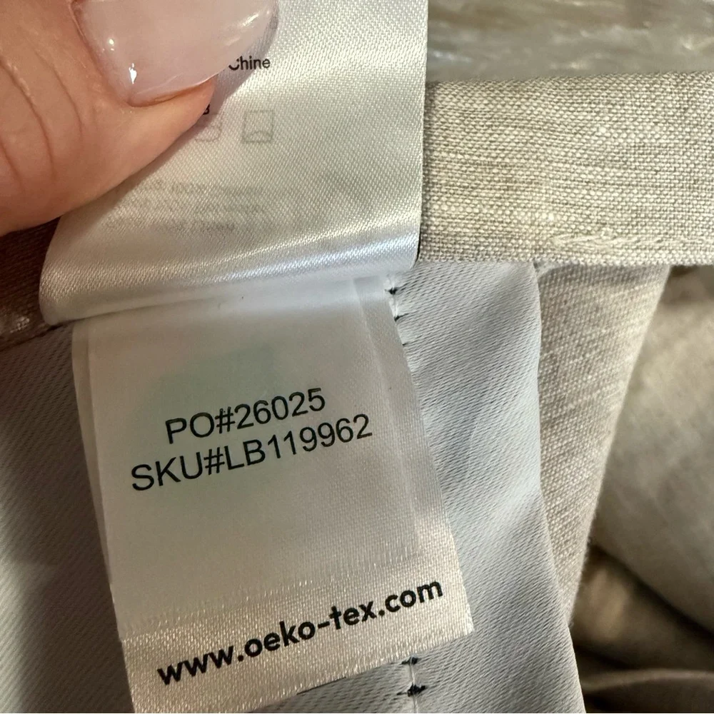 Quince European Linen Blackout Curtain Panel‎ Flax Beige Size 96”x108”